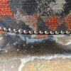 KELLEX Grey Leather Chair w/ Orange Fabric Backing & Nailhead Trim