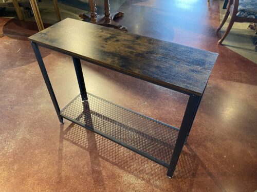 Rustic Wood with Metal Lower Shelf Console Table