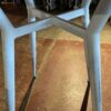 Wood Round Dinette Table with White Legs
