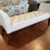 HOMCOM High-Arm Tufted Cream Bench