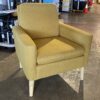 Modern Colonel Mustard Linen Accent Chair