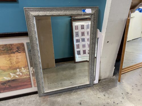 Flowing Silver Vines Framed Wall Mirror