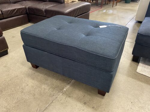 POUNDEX Navy Blue Cocktail Ottoman with Washable Cover