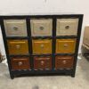 Black Framed Dresser with Warm Metallic Drawers