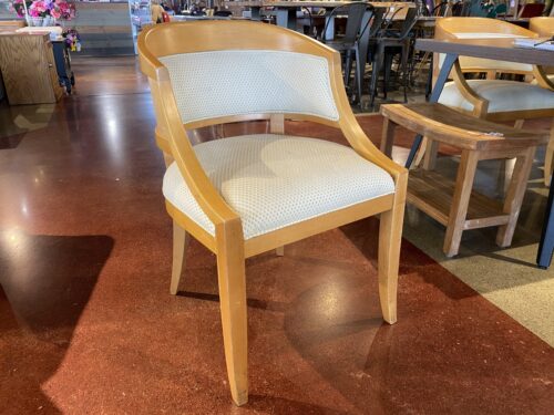 Curved Back Blonde & Cream Dining Chair