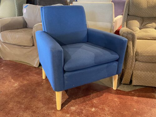 Modern Navy Blue Linen Accent Chair