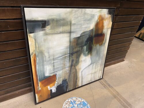 Dark Green & Golden Abstract Canvas Print