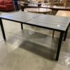 Black Slatted Metal Extra Long Patio Table