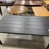 Black Slatted Metal Extra Long Patio Table