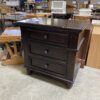 Dark Walnut Finished 3 Drawer Nightsatnd with Outlets