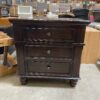 Dark Walnut Finished 3 Drawer Nightsatnd with Outlets