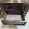 Dark Walnut Finished 3 Drawer Nightsatnd with Outlets