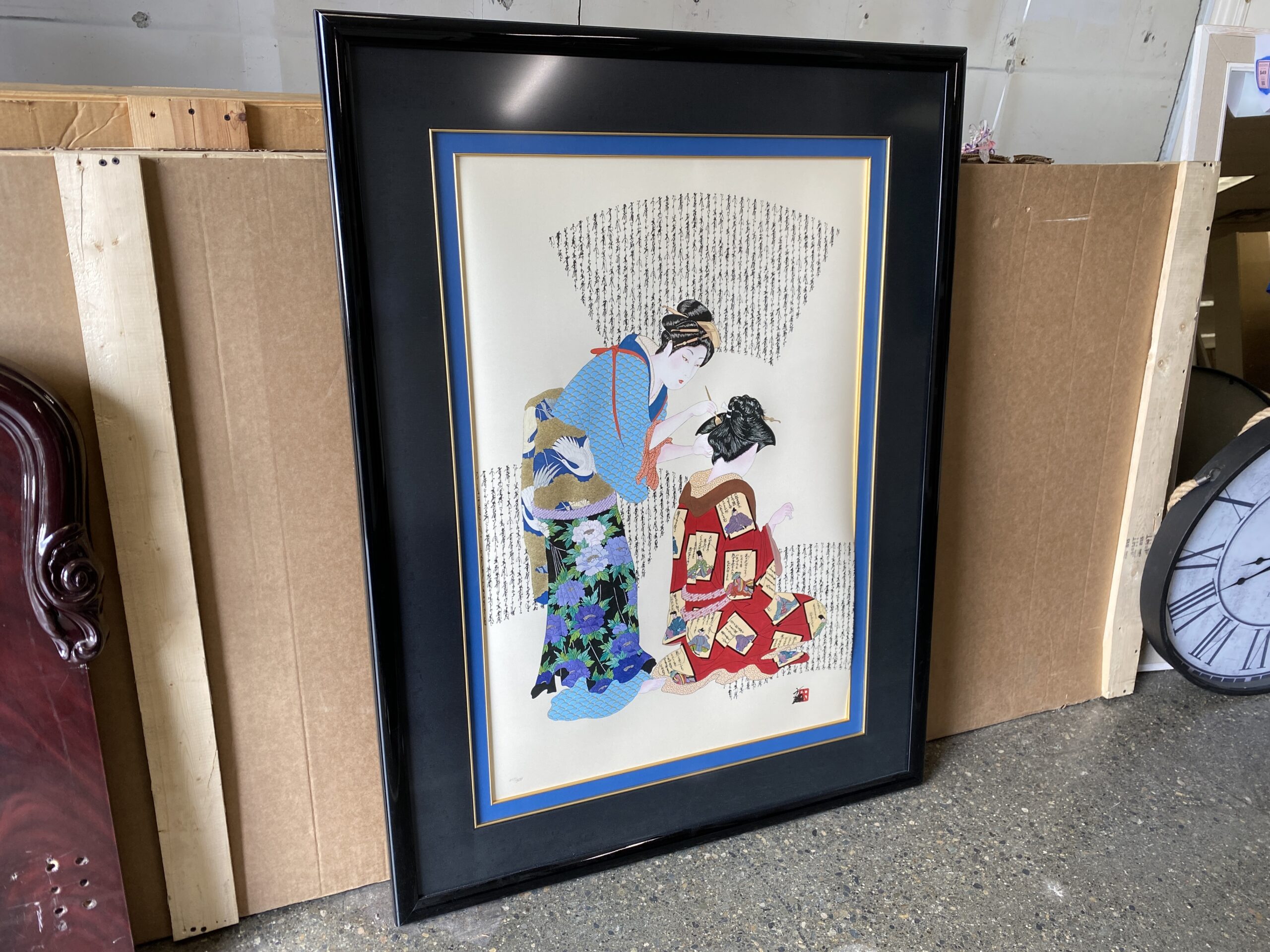 “Before the Recital” Signed Japanese Mixed Media Print by Hisashi Otsuka