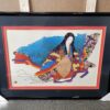 "Black Lady of 36 Poets" Signed Japanese Mixed Media Print by Hisashi Otsuka