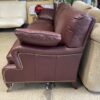HICKORY CHAIR Burgundy Leather 3-Seat Sofa w/ Nailhead Trim