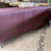 HICKORY CHAIR Burgundy Leather 3-Seat Sofa w/ Nailhead Trim
