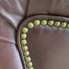 HICKORY CHAIR Burgundy Leather 3-Seat Sofa w/ Nailhead Trim