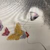 "Whispering Butterflies" Japanese Mixed Media Print Signed by Hisashi Otsuka
