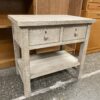 Weathered Grey Modern 2 Drawer Nightstand