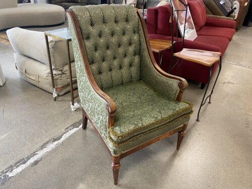 Sage Green Vintage Tufted Armchair
