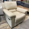 Tan Leather Wide Manual Recliner