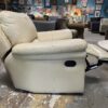 Tan Leather Wide Manual Recliner