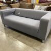 Square Frame Lightweight Grey Loveseat