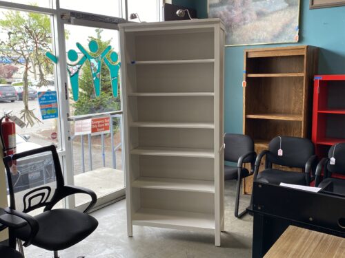 White 6 Tier Bookshelf with Overhang Lights