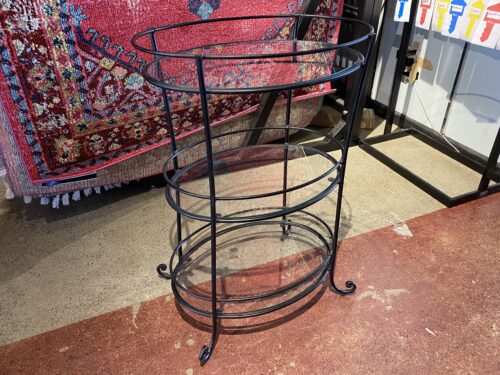 Oval 3-Tier Wrought Iron Table