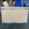 Contemporary Tan Leather Loveseat w/ Metal Frame