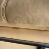 Contemporary Tan Leather Loveseat w/ Metal Frame