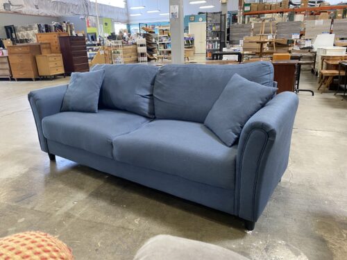Dusty Blue Curved Arm 2 Cushion Sofa