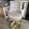 LINON HOME Sinclair Light Grey Studded Rolling Office Chair