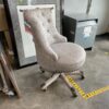 LINON HOME Sinclair Light Grey Studded Rolling Office Chair