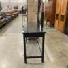 Black Wood 2 Drawer Circle Mirror Vanity