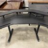Gamers Complete Black Corner Desk with Power and Cup Holders