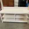 Cream Wood Shoe and Coat Rack Bench