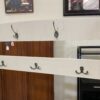 Cream Wood Shoe and Coat Rack Bench
