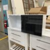 Black and White Sliding Door Cabinet with Lock