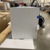 Black and White Sliding Door Cabinet with Lock