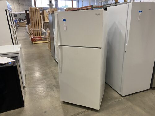 WHIRLPOOL All-White Fridge and Freezer Model #WRT314TFDW00