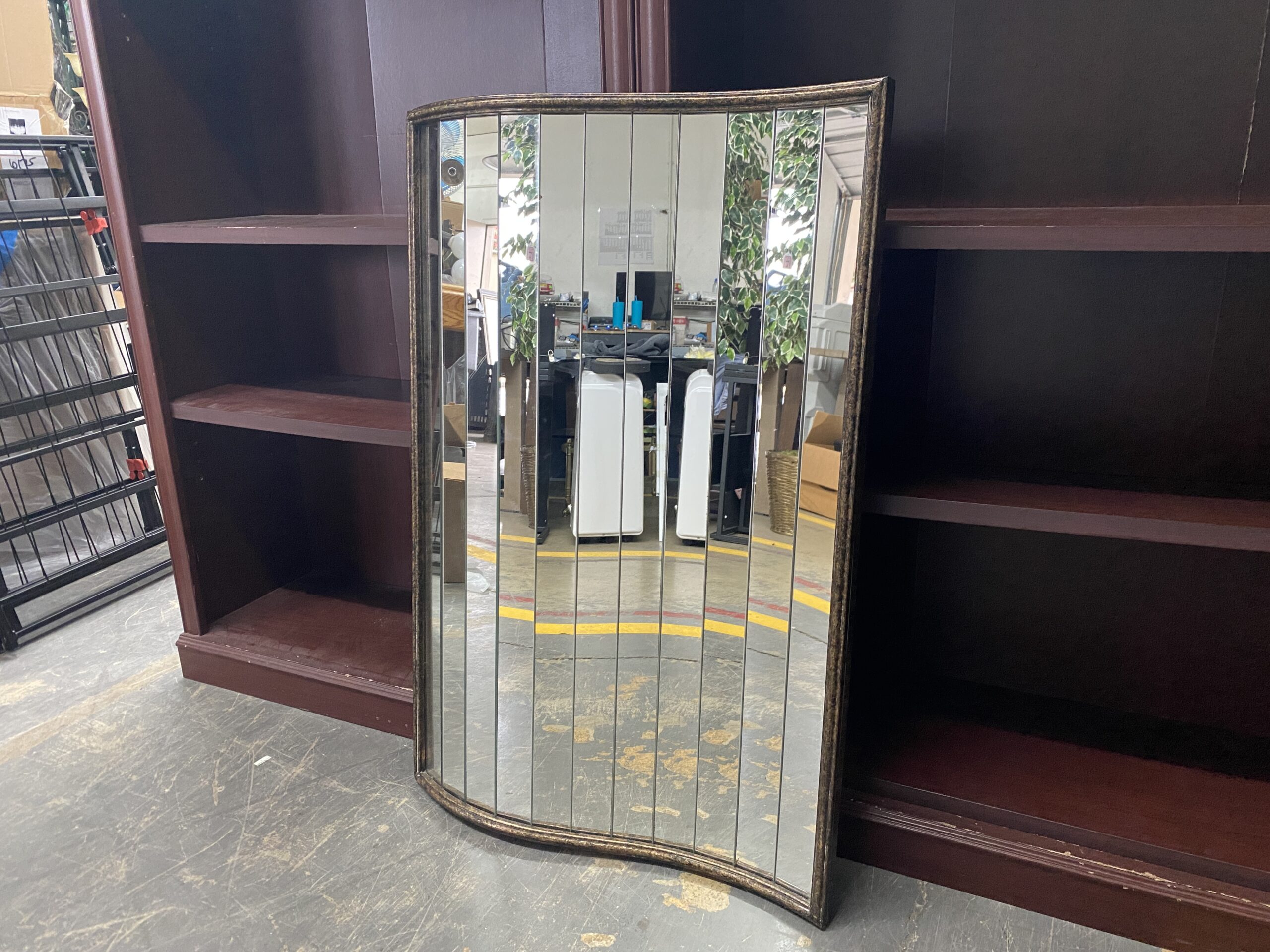 Wavy Paneled Wall Mirror
