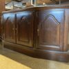 Traditional Low Brown Trapezoid Buffet w/ Shelving