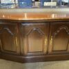 Traditional Low Brown Trapezoid Buffet w/ Shelving