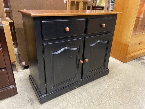Black & Brown Wooden 2-Drawer Sideboard