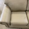 THE LEATHER FACTORY Light Khaki Studded Roll Arm Loveseat