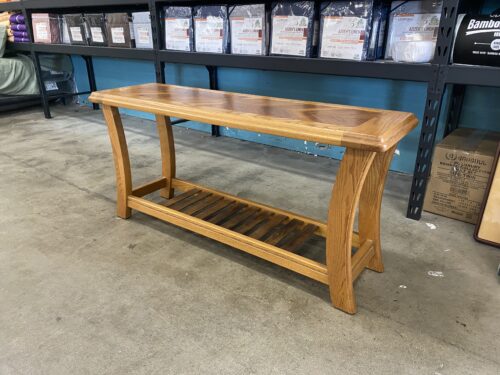 LANE Crescent Legged Arrowhead Inlayed Sofa Table