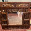 Ornate Wood Frame Shuttered Wall Mirror