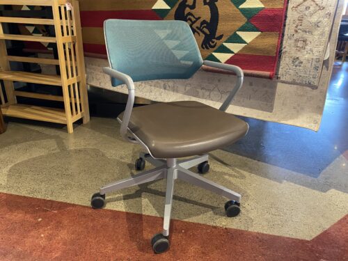 STEELCASE Teal & Brown Adjustable Height Office Chair