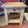 POTTERY BARN Blonde Benchwright Square Single Drawer End Table